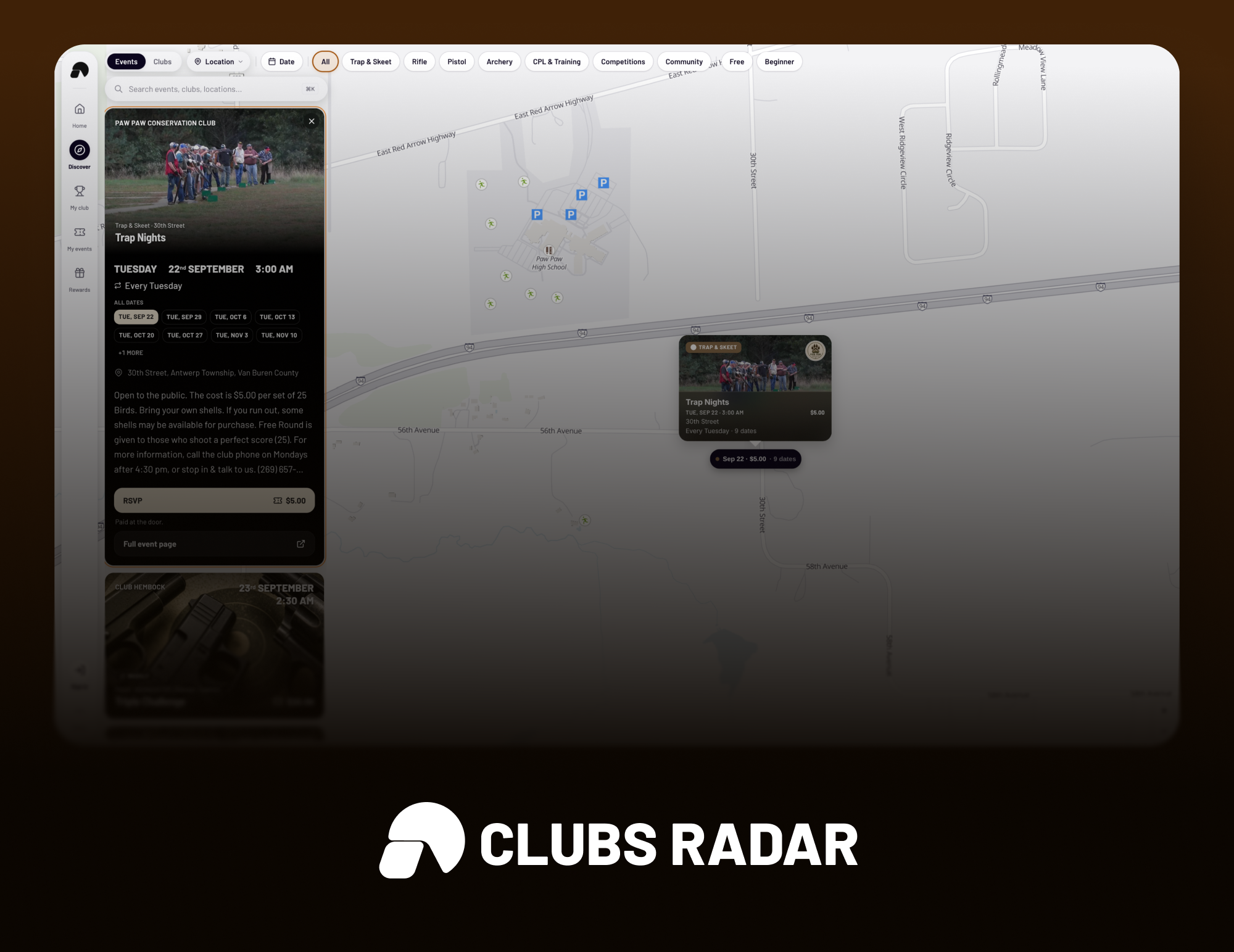 Clubs Radar